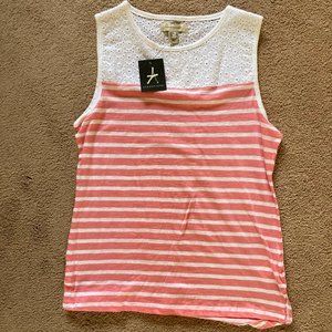 Eyelet Lace Stripped Tank Top